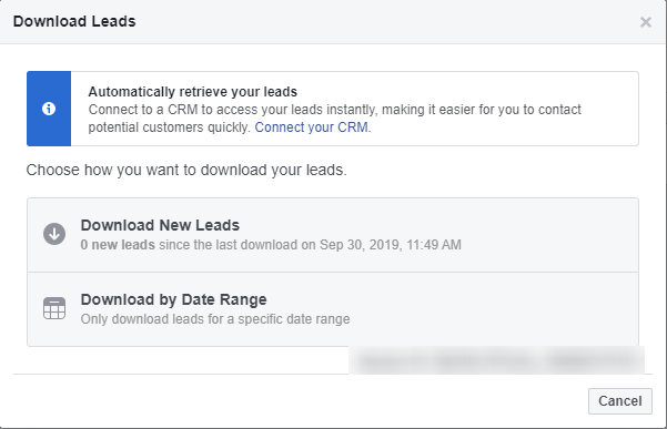 Facebook - connect your CRM